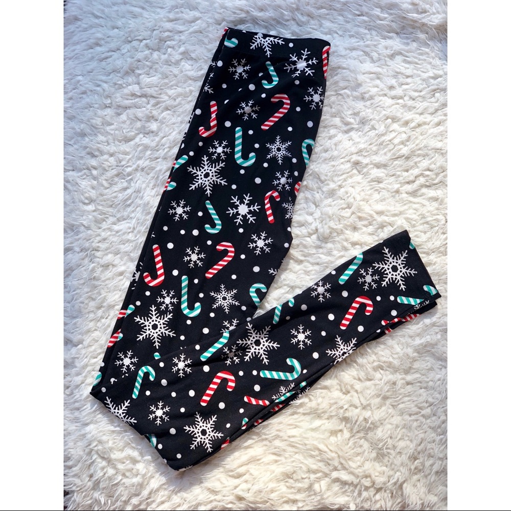 SOLD Candy Cane Christmas Leggings